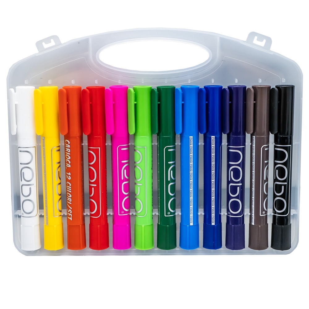 Creioane cerate, retractabile, 12 culori/set - NEBO