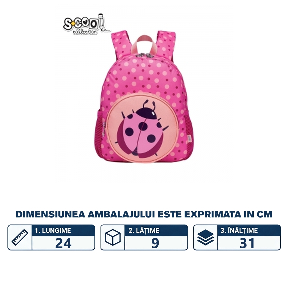 Ghiozdan gradinita, 31x24x9 cm, LADYBUG - S-COOL - imagine 2