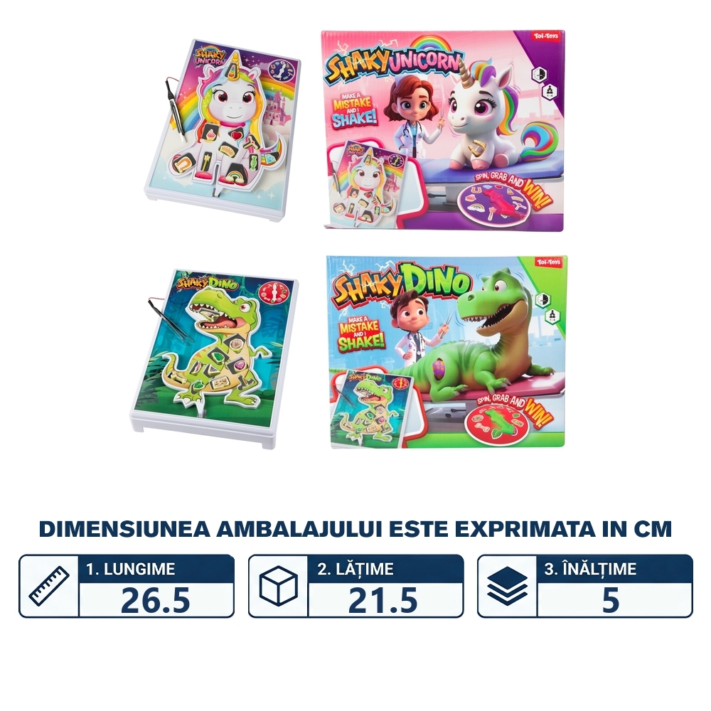 Joc de societate, Shaking Dino/Unicorn - Toi-Toys - imagine 2