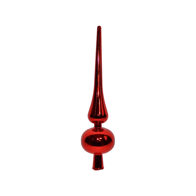Varf pom Craciun, din plastic, rosu, 1/cutie