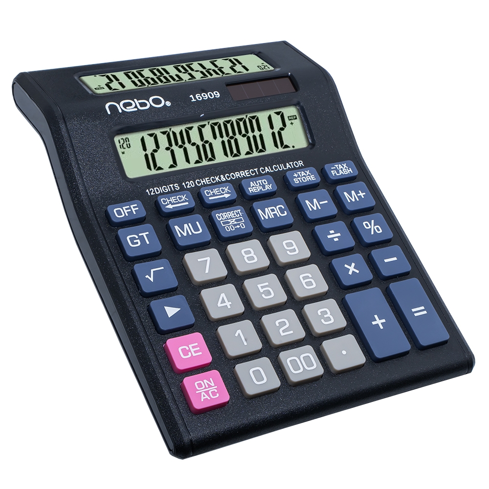 Calculator de birou, multifunctional, 12 digiti, ecran dublu - NEBO - imagine 3