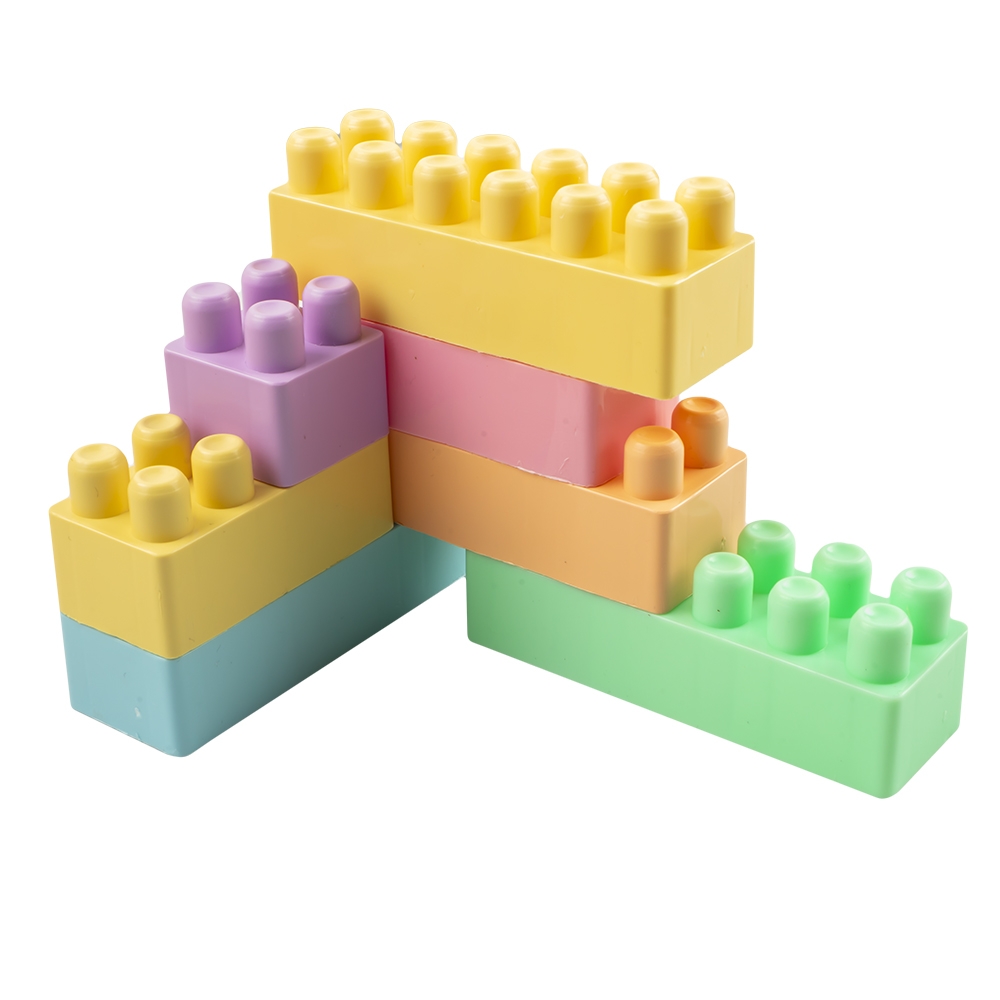 Cuburi constructii, pastel, 136 piese/ghiozdan - ROBENTOYS - imagine 3