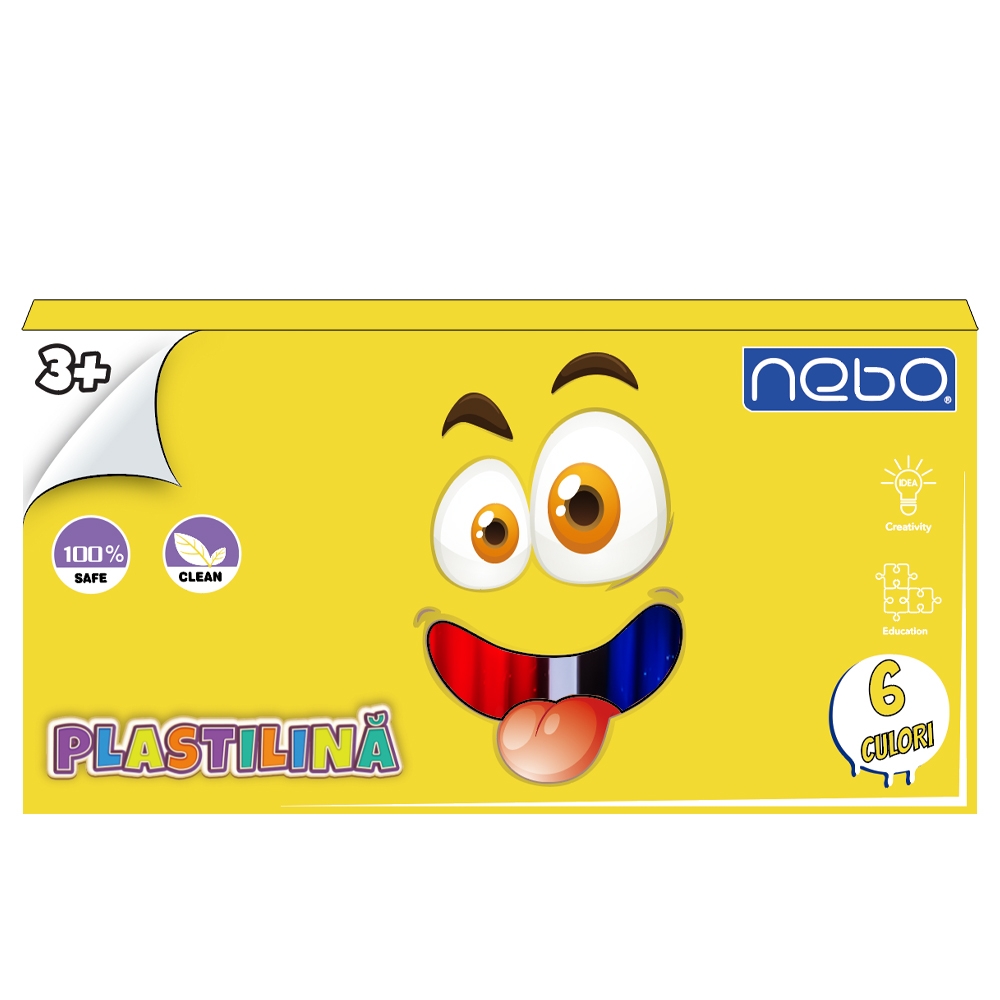 Plastilina 6 culori, 120g, in cutie - NEBO - imagine 4