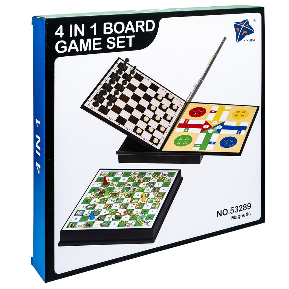 Joc 4 in 1: Sah, Dame, Ludo, Serpi si scari, magnetic - imagine 9
