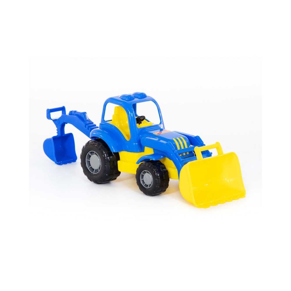 Tractor cu incarcator si excavator - Hardy, 28x13x16 cm, Pol - imagine 5