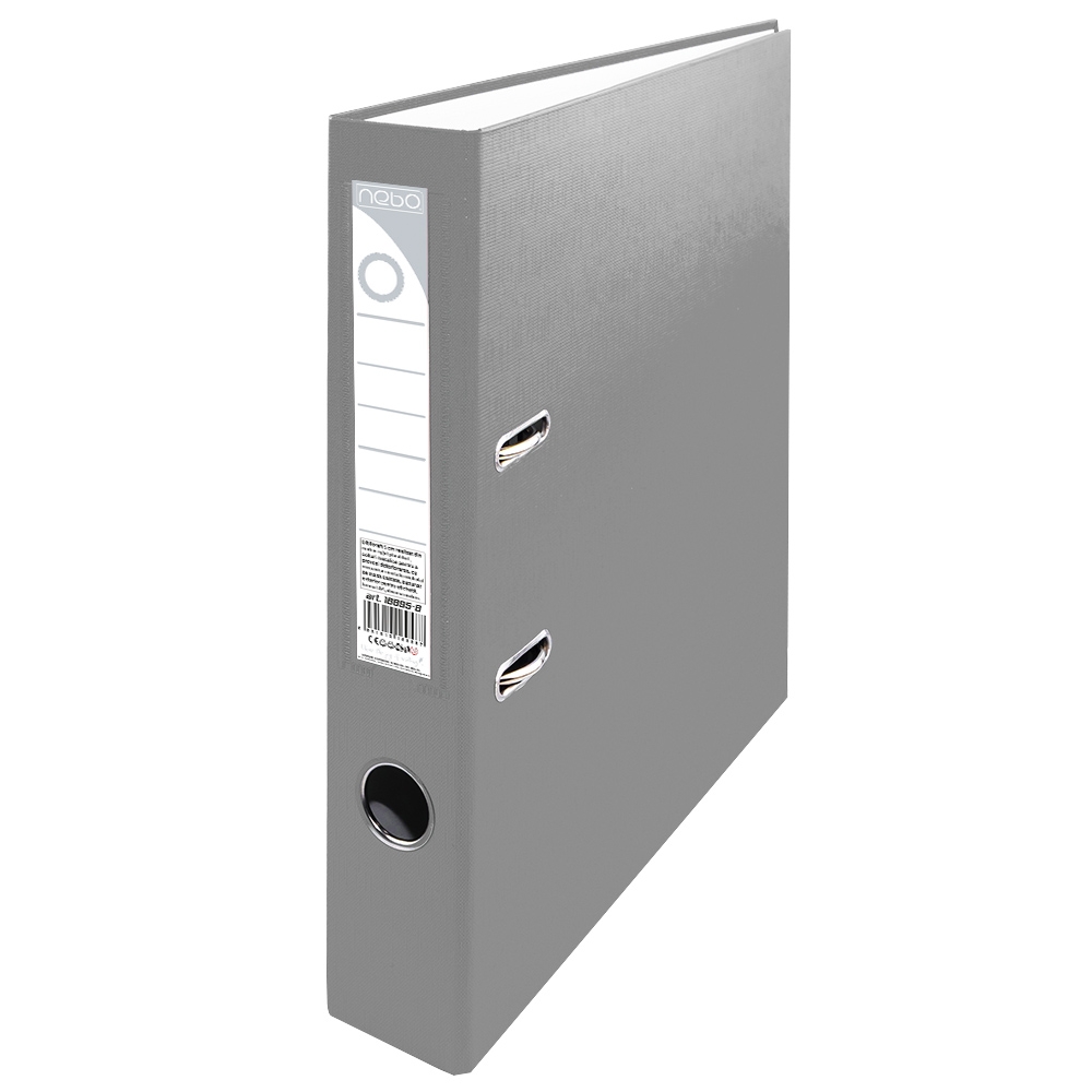 Biblioraft plastifiat, gri, 5 cm - NEBO