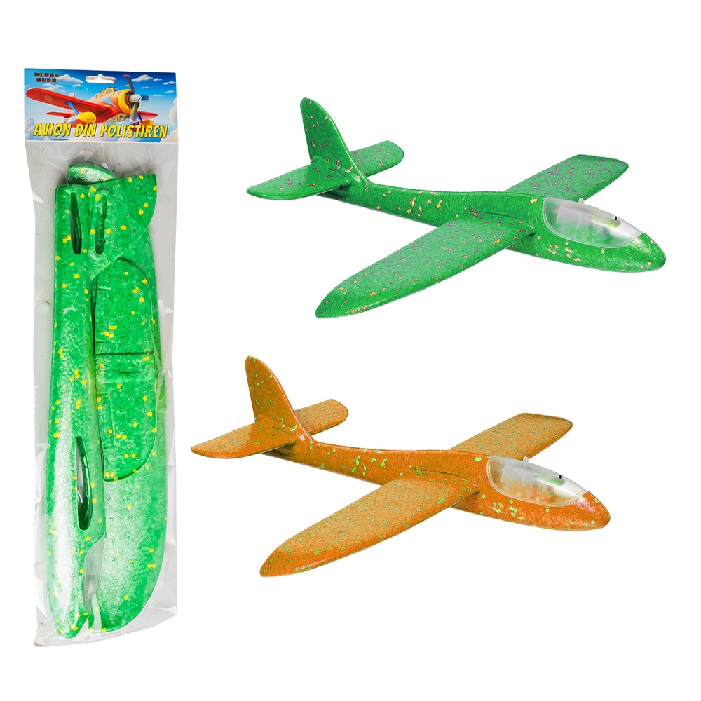 Avion din polistiren, cu led, 37x35 cm - ROBENTOYS