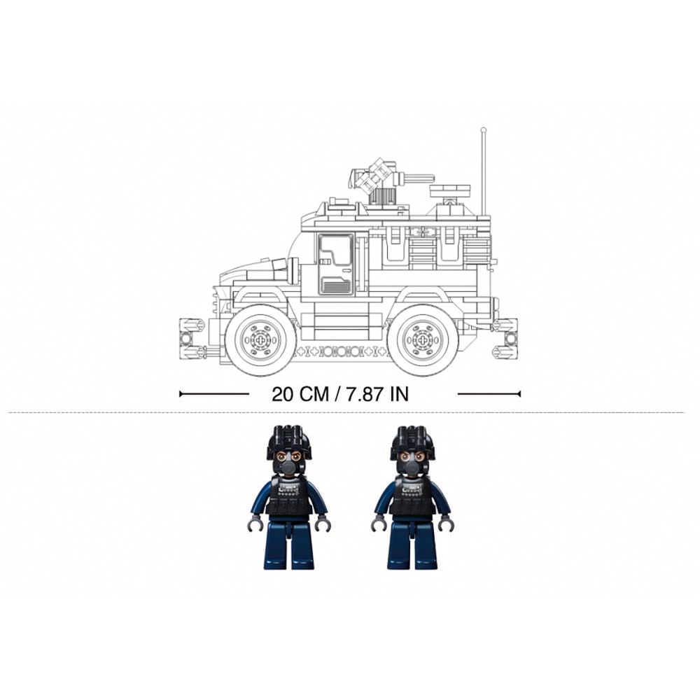 Set de constructie Power bricks, 412 piese, Vehicul de teren, Tiger, cu RC - Sluban - imagine 4