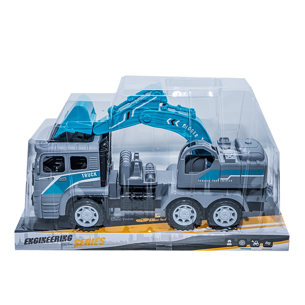 Camion - Excavator, cu frictiune, 29x9x16 cm - imagine 6