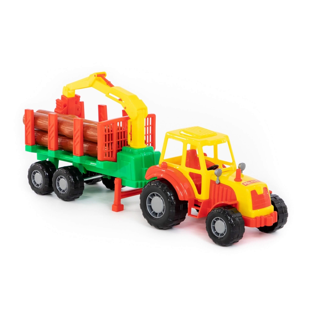 Tractor cu remorca lemne, 46,6x13,4x20 cm, Polesie - imagine 6