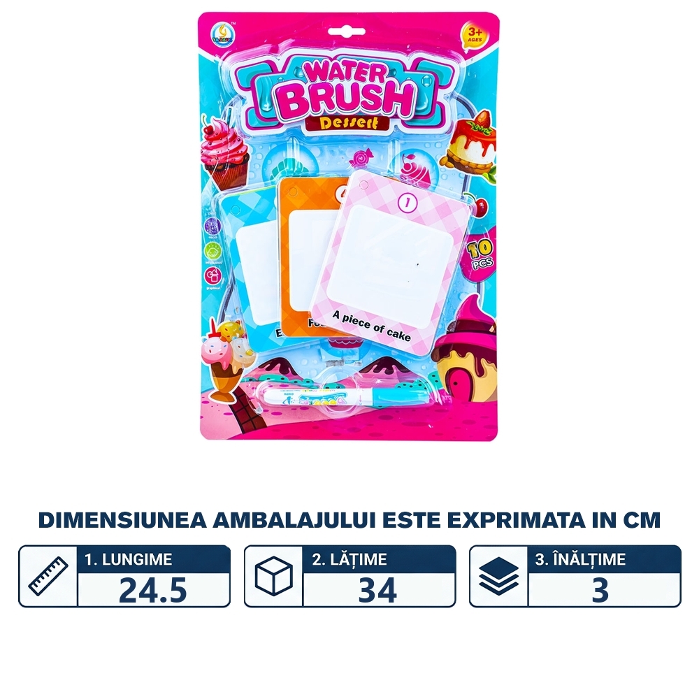 Cartonase picteaza cu apa, Desert, 10 buc/set - imagine 2
