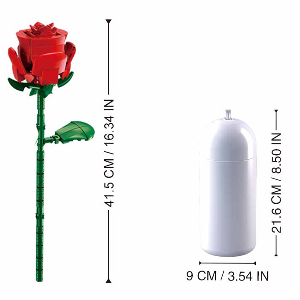 Set de Constructie Flowers, 258 piese, Trandafir Rosu - Sluban - imagine 7