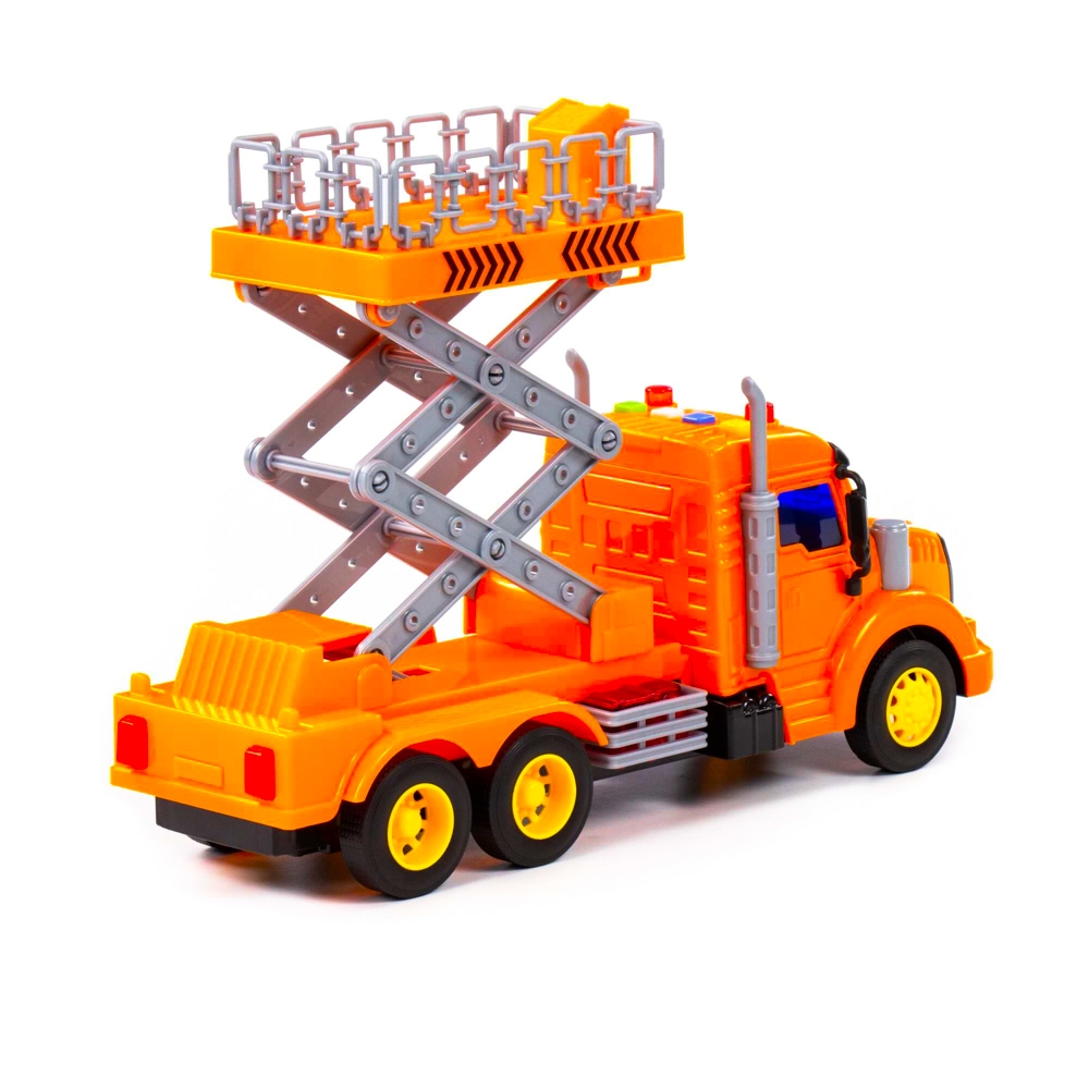 Camion constructii + elevator, cu lumina si sunet, 33.5x11.5x18.5 cm, Polesie - imagine 6