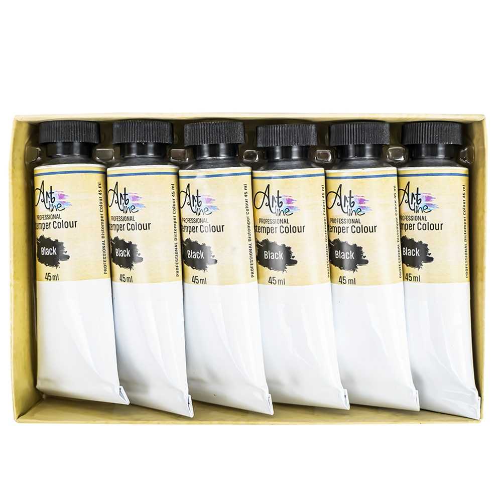 Tempera Art, NEGRU, 45ml, 6buc/set - ARTLINE - imagine 3