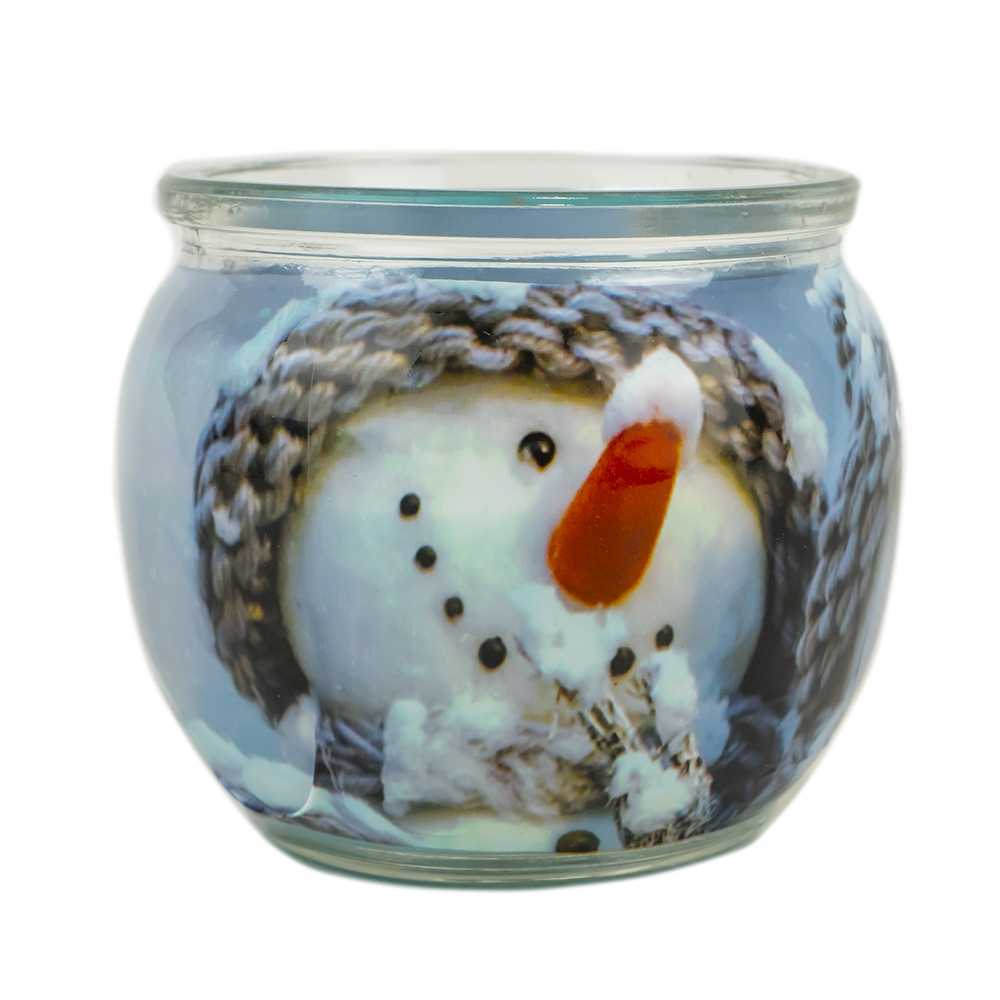 Lumanare parfumata in pahar, Snowman - imagine 2