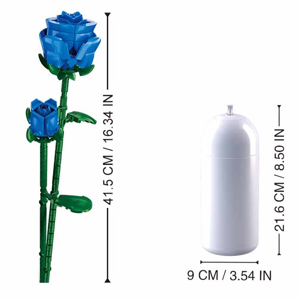 Set de Constructie Flowers, 238 piese, Trandafir Albastru - Sluban - imagine 7