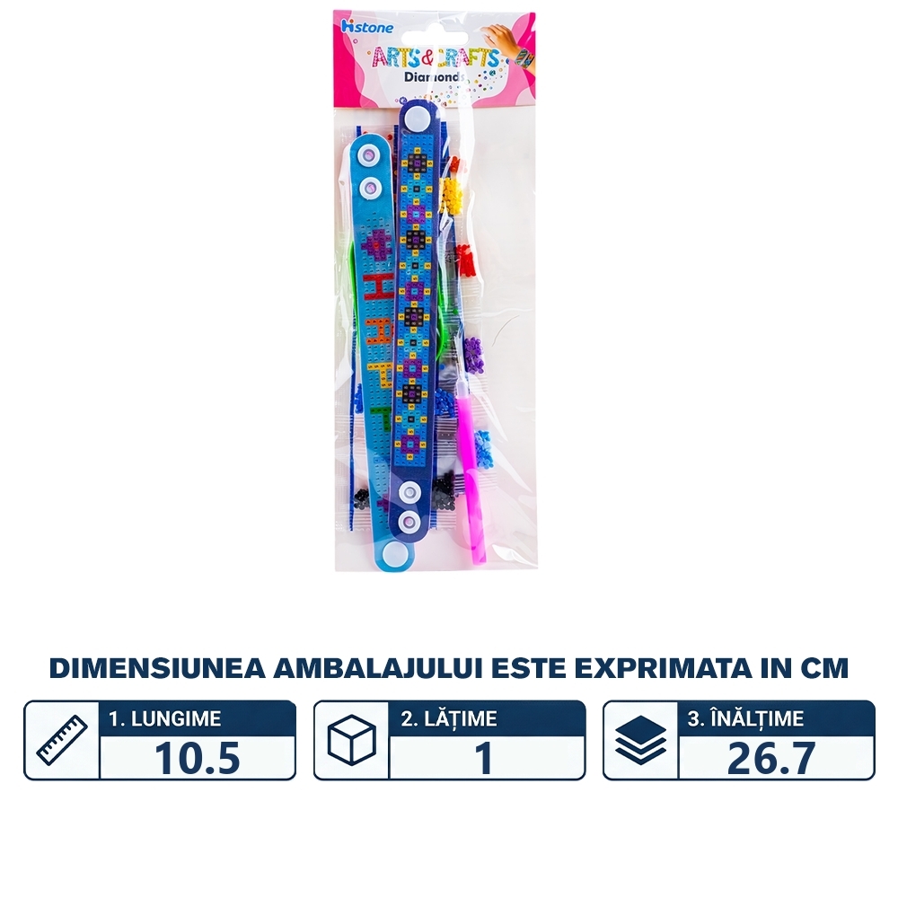 Set creativ: Bratari cu diamante, 2 buc/set, 2x20.5 cm - imagine 2
