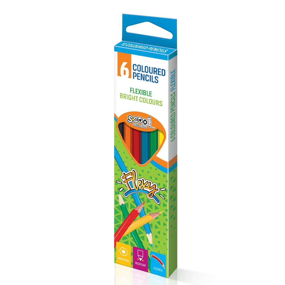 Creioane color, flexibile, 6 culori/set - S-COOL - imagine 4