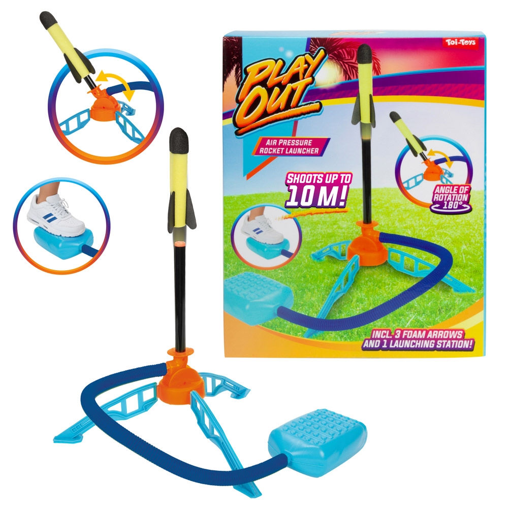 Lansator + 3 rachete din spuma - Toi-Toys