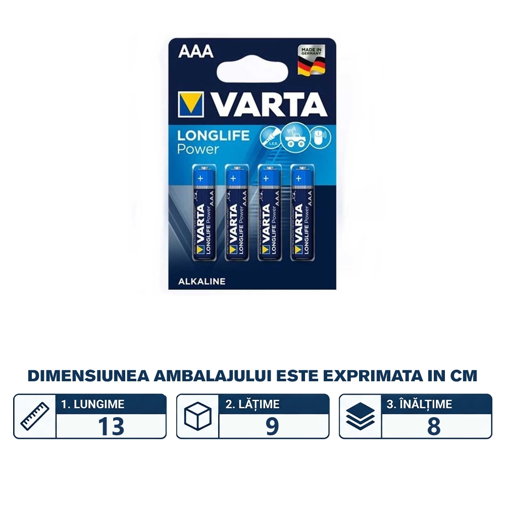 Baterie R3 Longlife Alcalina - VARTA - imagine 2