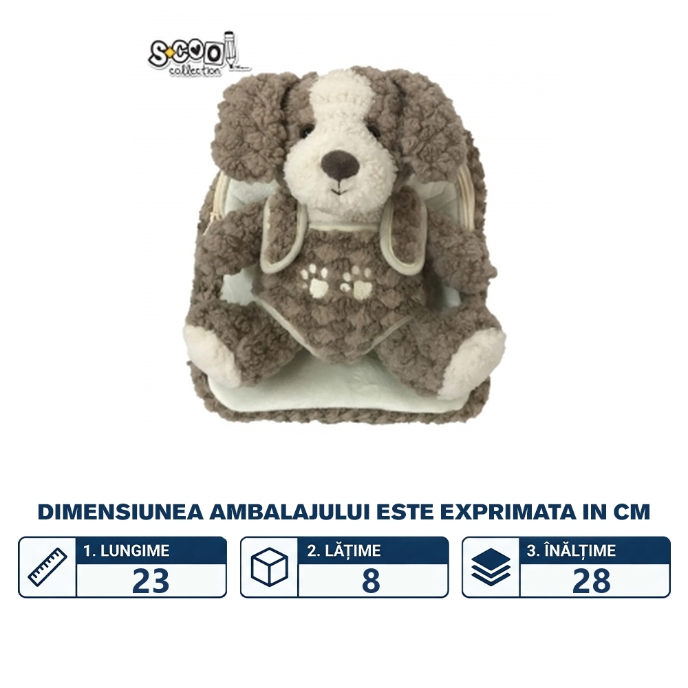Ghiozdan gradinita Baby animals, 23x8x28 cm, BROWN PUPPY - S-COOL - imagine 2