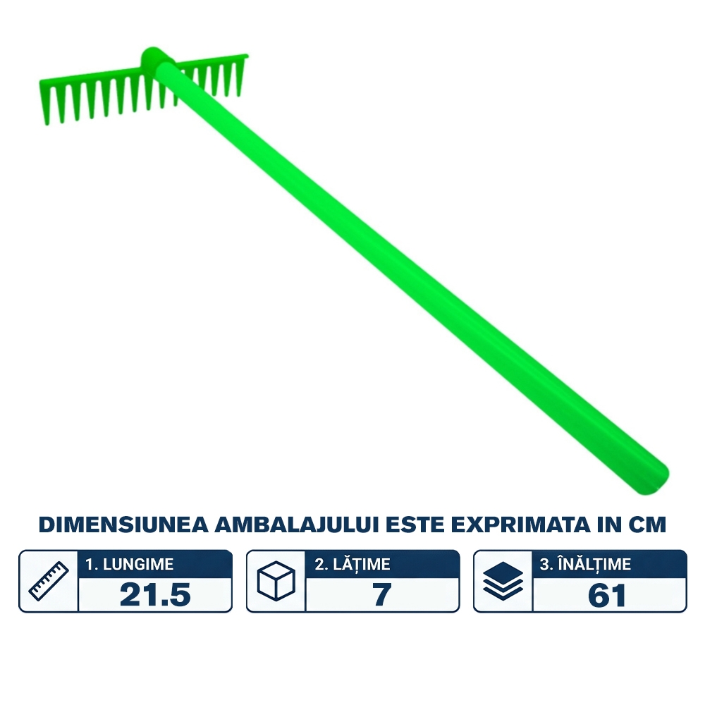 Grebla din plastic, 61 cm, verde - ROBENTOYS - imagine 2