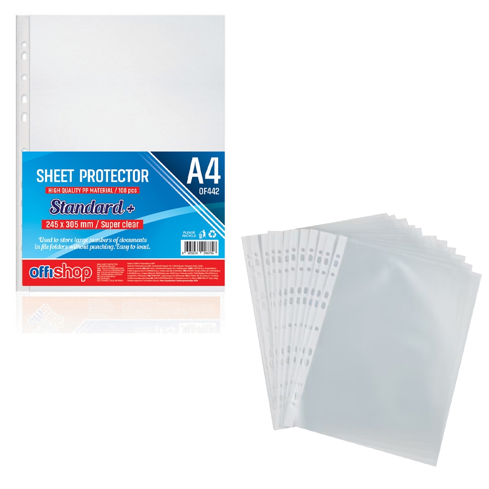 Folie protectie A4, Super Clear, 100 mic, 100 buc/set - OFFISHOP - imagine 5