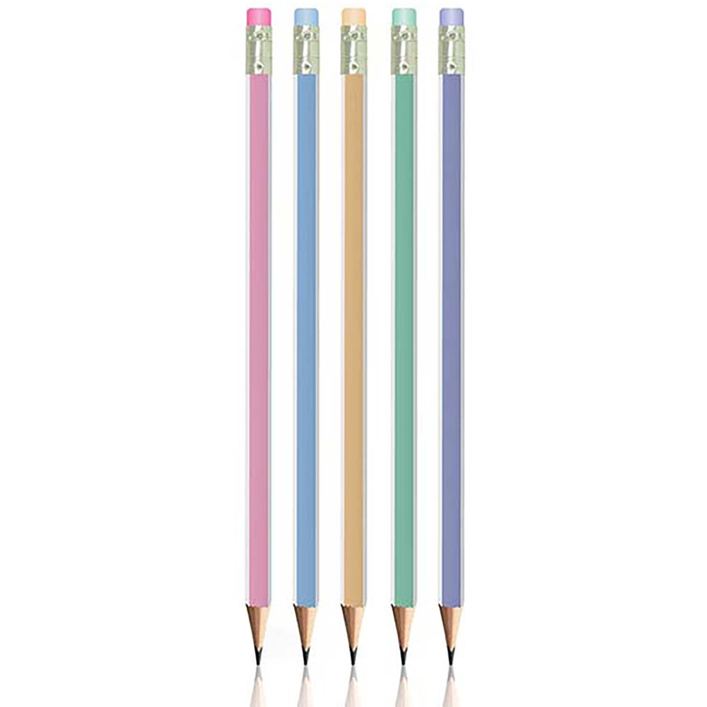 Creion grafit HB, cu radiera, pastel, 48 buc/cutie - S-COOL - imagine 4