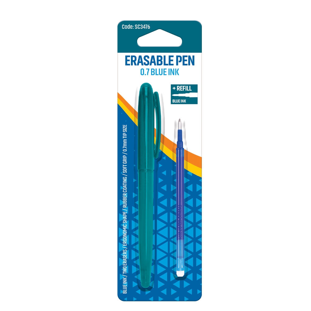 Pix cu radiera + mina termosensibila albastra, blister - S-COOL - imagine 4