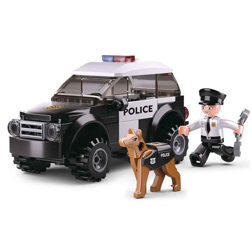 Set de constructie Police, 78 piese, Unitatea canina a politiei - Sluban - imagine 2