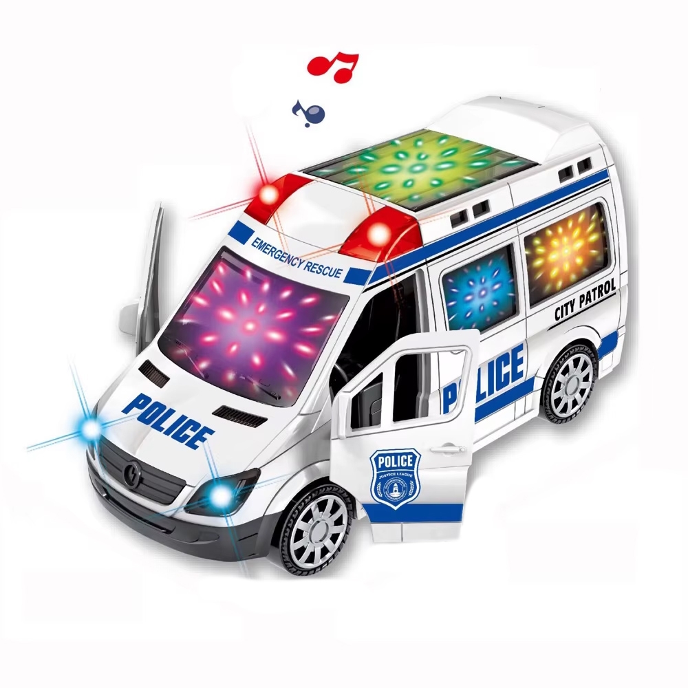 Masina politie, cu lumina si sunet, 13.5x5.5x7 - imagine 3