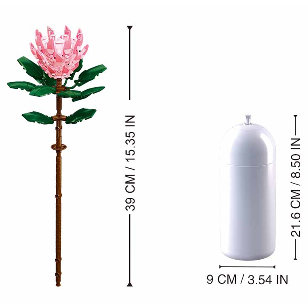 Set de Constructie Flowers, 219 piese, Protea Cynaroides - Sluban - imagine 6