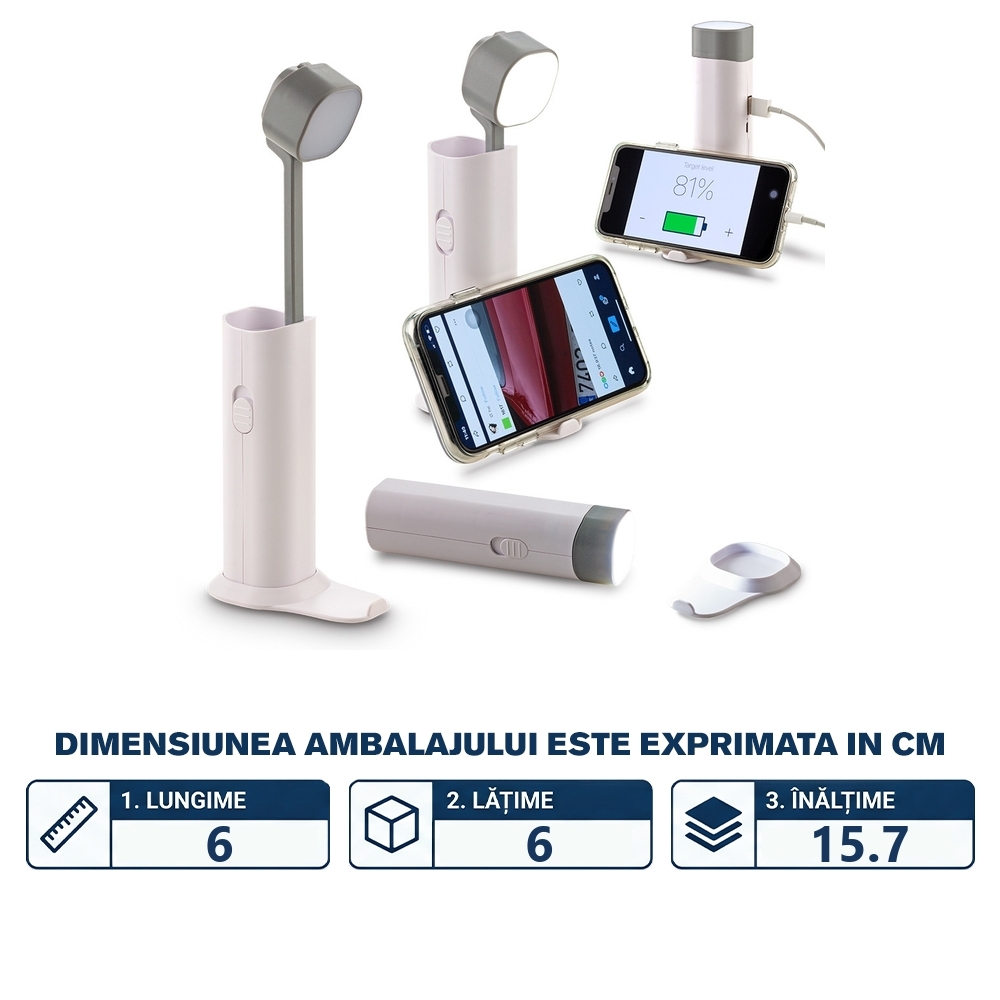 Veioza birou + suport telefon - imagine 2