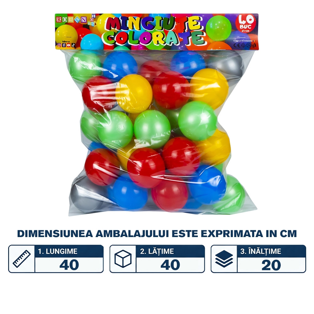 Mingiute plastic, 7 cm, 40 buc/punga - ROBENTOYS - imagine 2