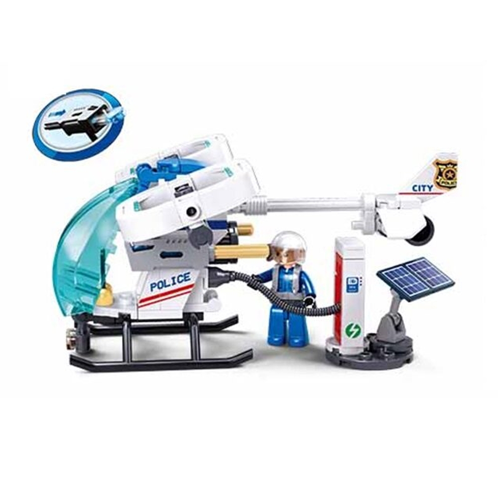 Set de constructie Metropolis, 135 piese, Patrula aeriana - Sluban - imagine 2