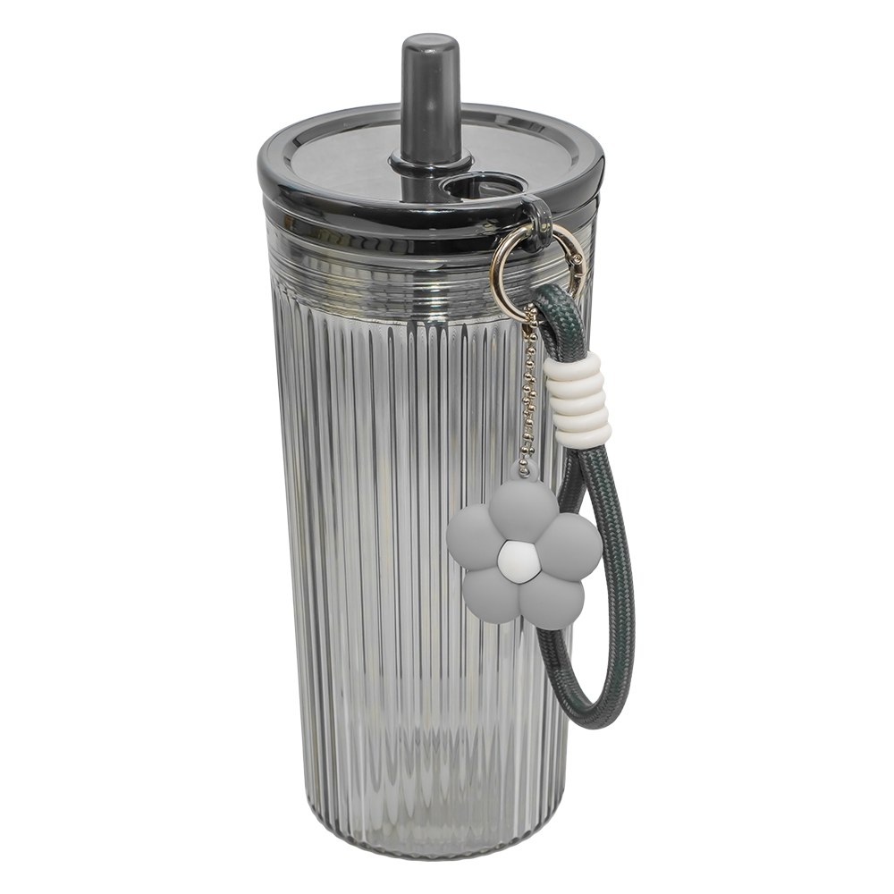 Pahar plastic, cu pai, Floare, 750 ml - imagine 5