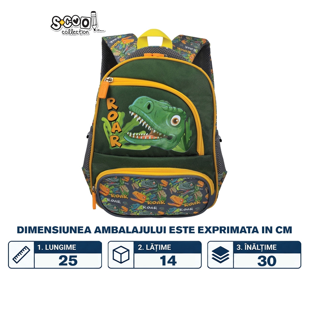 Ghiozdan gradinita, 30x25x14 cm, ROAR - S-COOL - imagine 2