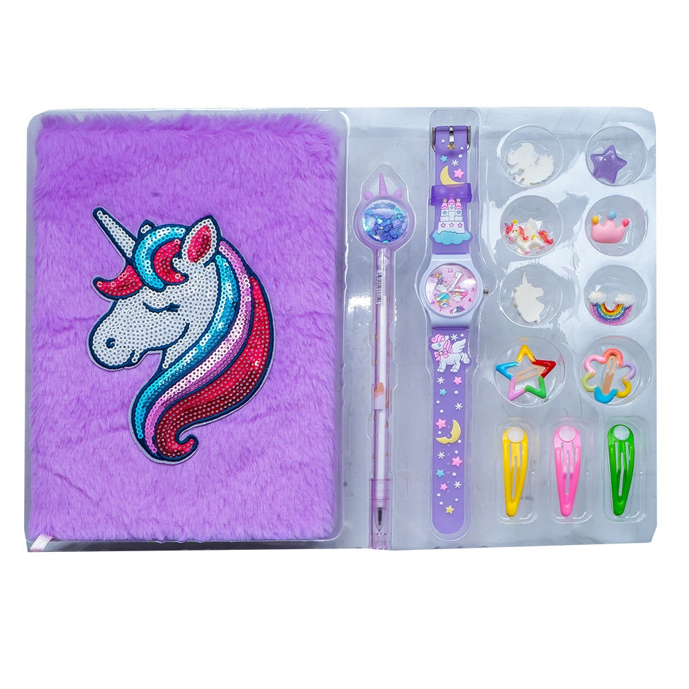 Jurnal plusat + accesorii, 14 piese/set - imagine 3