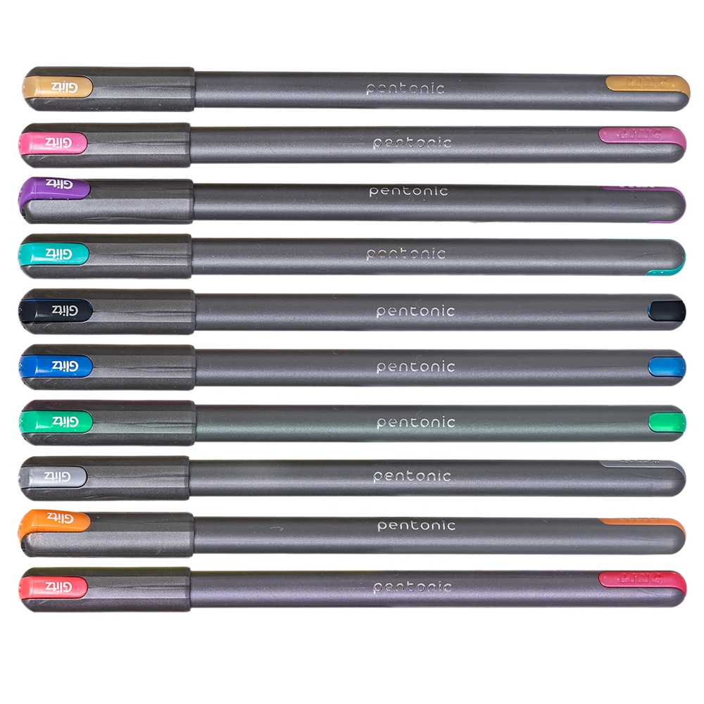 Pixuri Pentonic, cu gel, Glitz, 10 culori/set - LINC - imagine 3