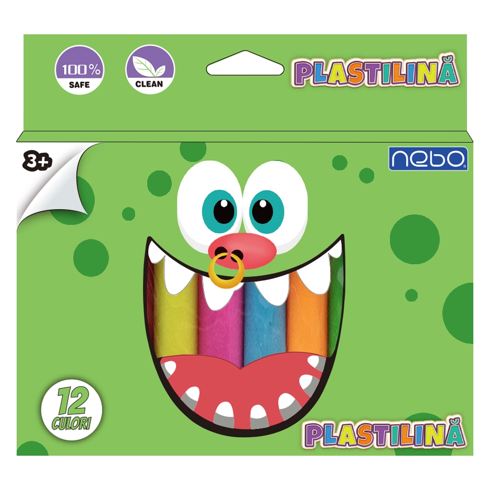 Plastilina 12 culori, 190g, in cutie - NEBO - imagine 5