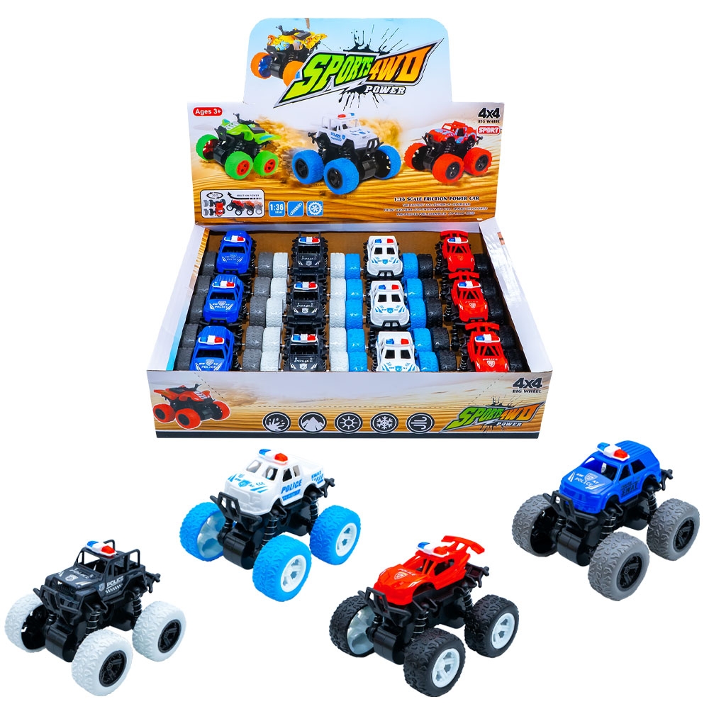Masinute Off-Road, cu frictiune, 8.2x8.8x7.6 cm, 12 buc/display