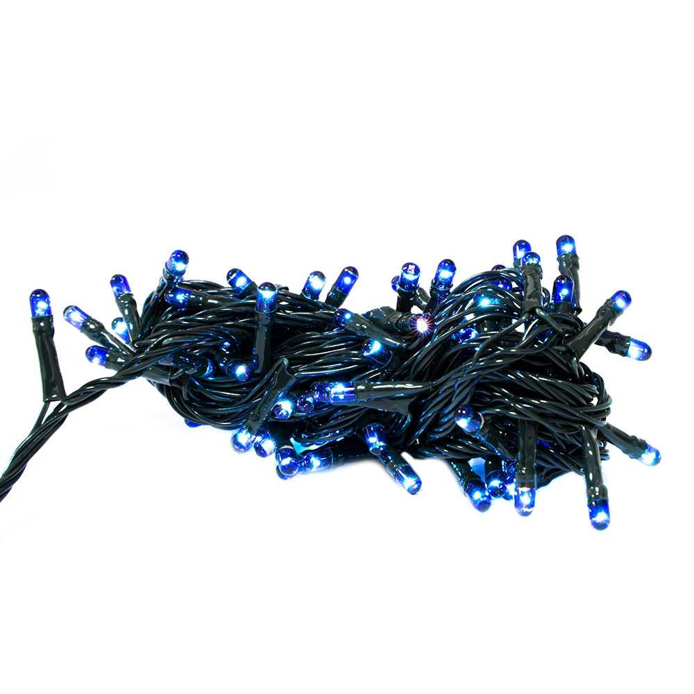 Instalatie pom Craciun, 100 becuri Led, albastra - imagine 3