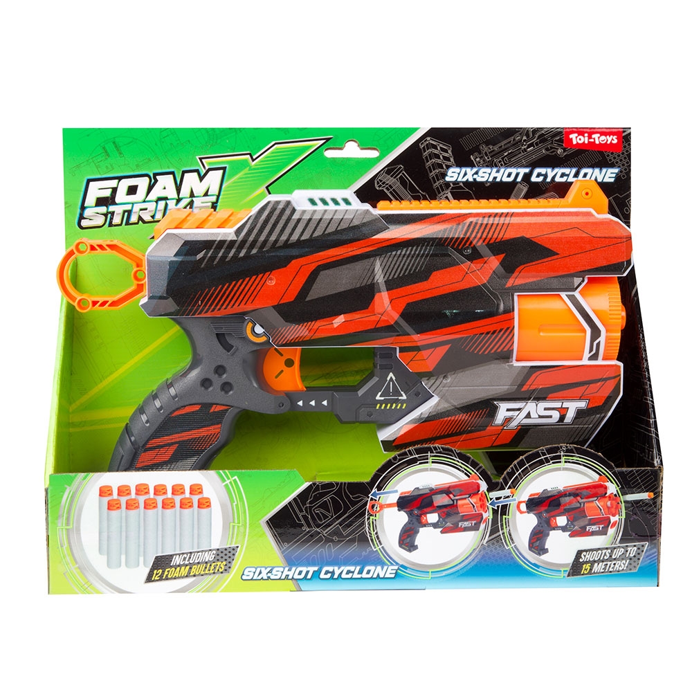 Pistol mecanic + 12 sageti, Foam Strikex - Toi-Toys - imagine 3