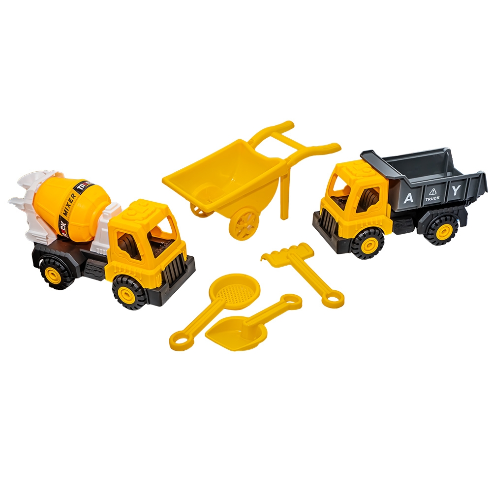 Camion constructii + cifa si accesorii, 6 piese/set