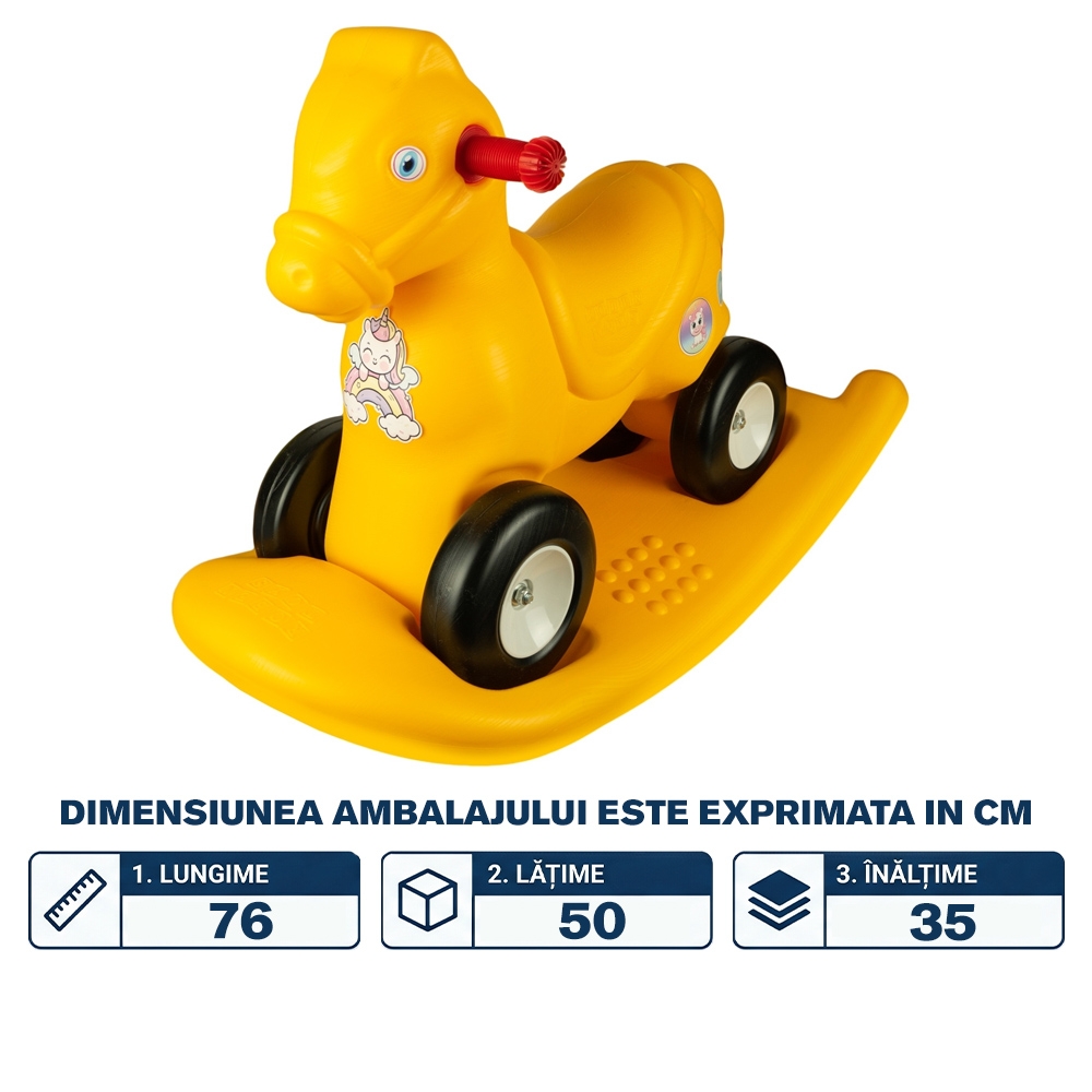 Calut balansoar 2 in 1, galben - ROBENTOYS - imagine 2