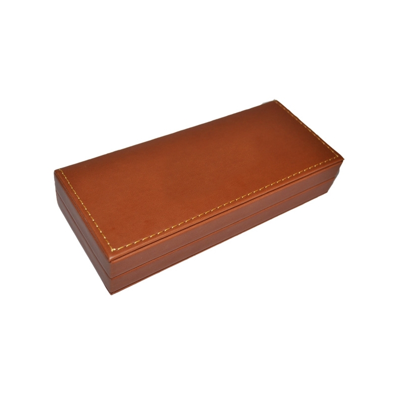 Caseta-etui maro pentru 2 instrumente de scris