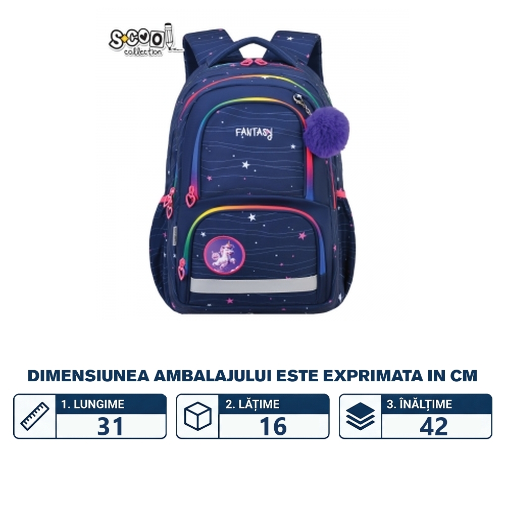 Ghiozdan ergonomic comp. laptop, URBAN PREM., 42x31x16 cm, FANTASY - S-COOL - imagine 2