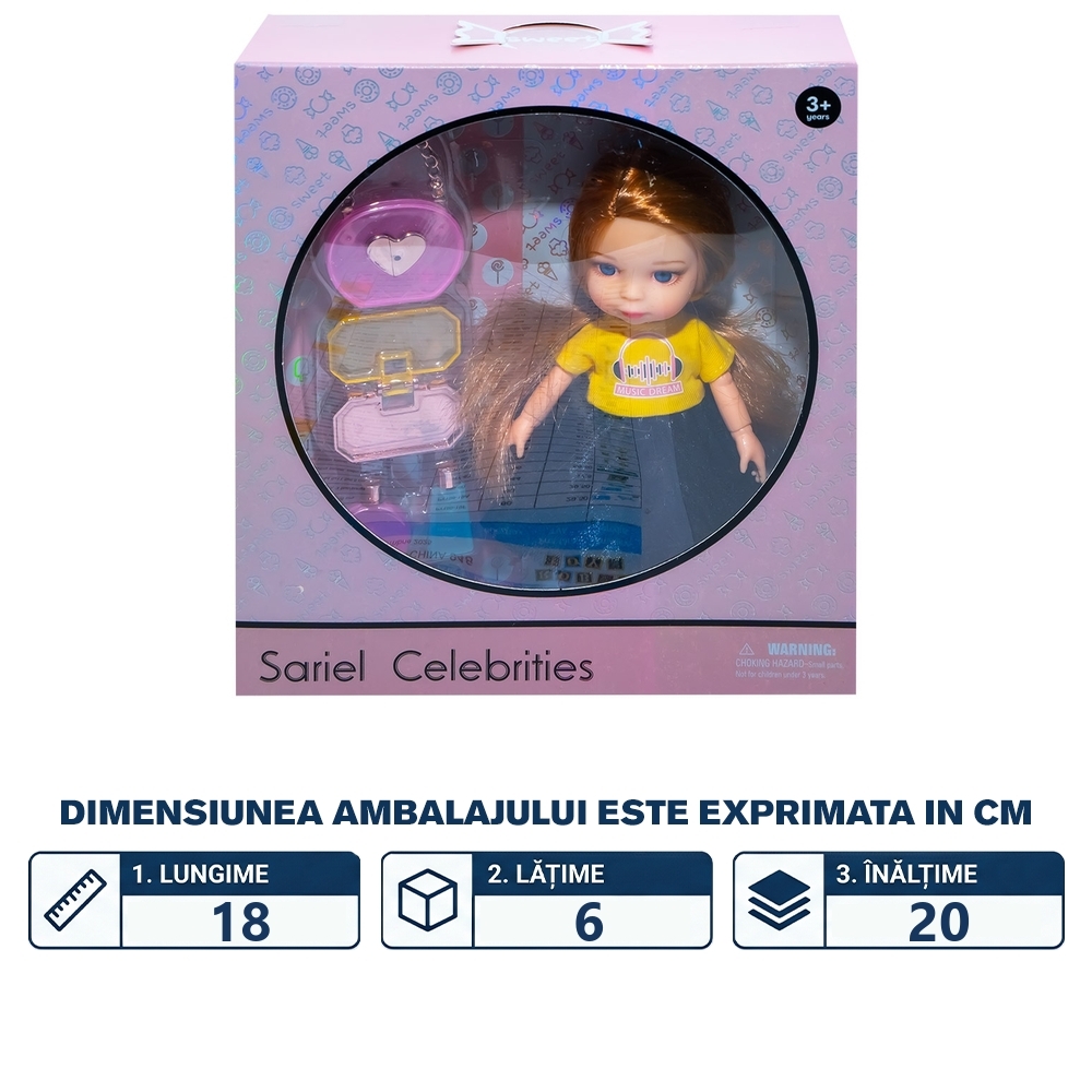 Papusa cu accesorii, 13.5 cm - imagine 2