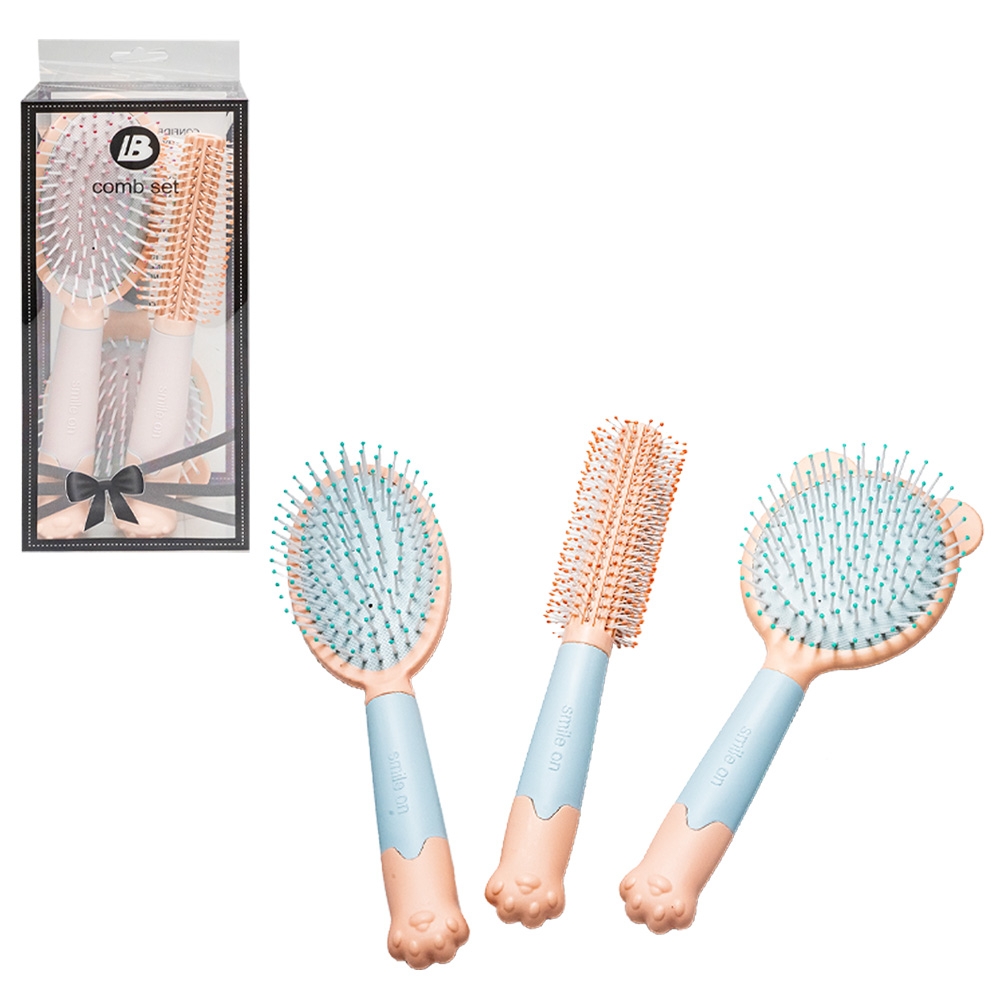 Perii de par, in cutie plastic, 3 buc/set - imagine 6