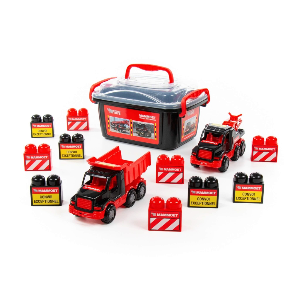 Set masinute si cuburi constructii - Mammoet, 28.5x19.5x15.5 cm, Polesie - imagine 3